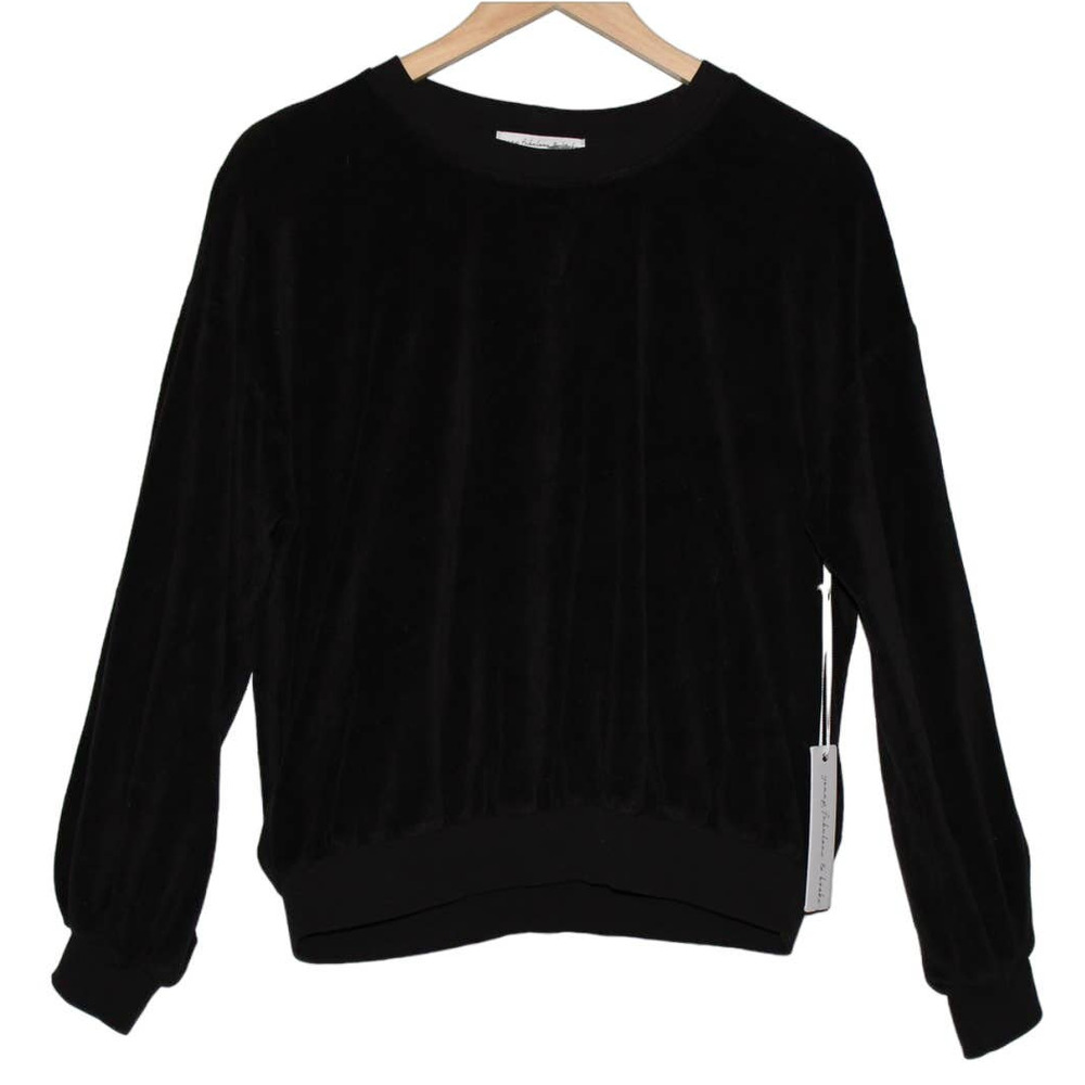 Women's Young Fabulous & Broke Black Long Sleeve Crew Neck Sweater Size S NWT